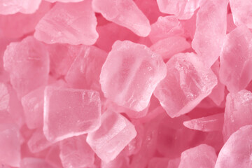 Wall Mural - Salt crystals, sea salt as background and texture. Ice crystals pink