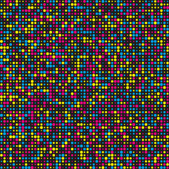 Sticker - CMY Different Sized Dots Halftone Pattern