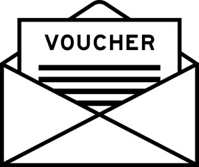 Wall Mural - Envelope and letter sign with word voucher as the headline