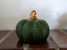 Closeup Of A Green Decorative Pumpkin