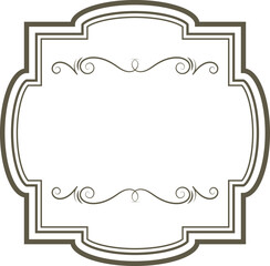 Poster - ornate decorative frame with geometrical line retro border