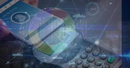 Poster - Animation of data processing over hand paying with smartphone