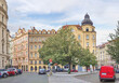 Square on the Kozy and Hastalska streets in the historical center of Prague. Czech Republic