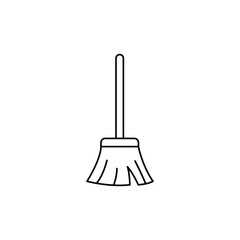 Poster -  Broom icon in line style icon, isolated on white background