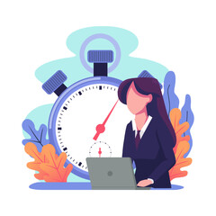 Poster - Deadline flat flat style illustration design
