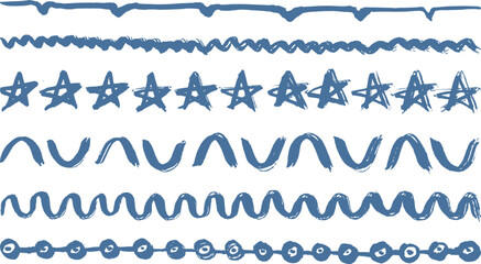 Wall Mural - Decorative doodle abstract dividers. Hand drawn ornaments