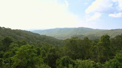 Wall Mural - Mountain range view on khuntan national park Lamphun city thailand.The Khun Than mountain range of the DoiKhun Than national park forms a natural boundary between the northern Lamphun and Lampang
