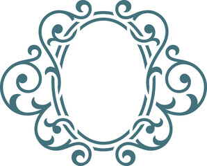 Wall Mural - vintage logo frame. heraldic monogram. calligraphic emblem