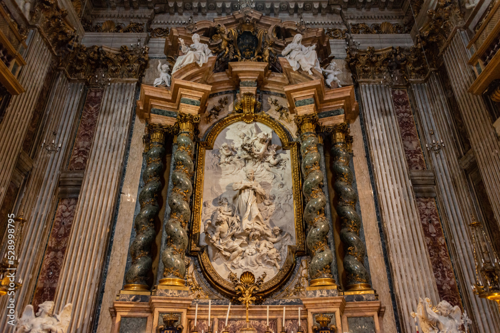 basilica of the jesuits and tomb of saint ignacius in rome street in ...