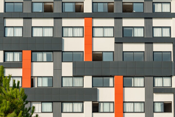 Canvas Print - Architectural details of a modern apartment building.