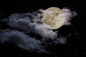 Wall Mural - beautiful full moon night