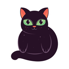 Sticker - cute black cat