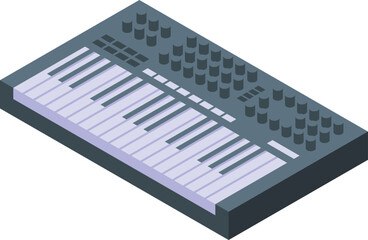 Poster - Synthesizer design icon isometric vector. Art piano. Audio instrument