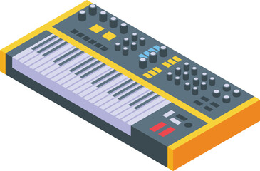 Poster - Synthesizer melody icon isometric vector. Dj music. Play techno