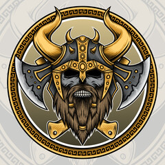 Viking Skull Warrior Vector