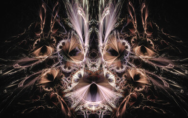 Aufkleber - digital illustration abstract image generated fractal background image wallpaper pattern of various geometric shapes and lines of various colors for computer graphics or web design