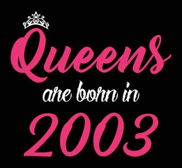Wall Mural - Queens are born in 2003. Designing elements for t-shirts, print design 