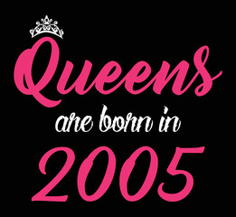 Wall Mural - Queens are born in 2005. Designing elements for t-shirts, print design 