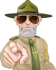 Canvas Print - Angry Drill Sergeant Pointing