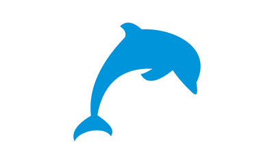 Poster - blue dolphin vector logo