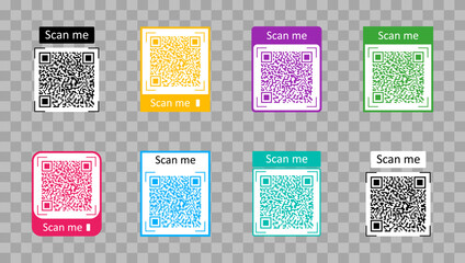 Poster - qr code for scan. icon for phone scanner. tag with frame for scan with smartphone. sticker for infor