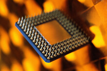 Close-up Of A Computer Chip