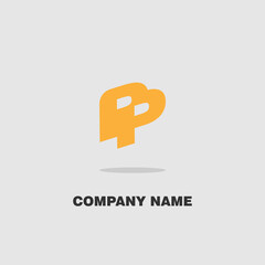 Poster - Vector illustration of a logo idea with two letters P and a company name