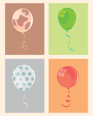 Poster - icons set, balloons