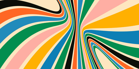 Retro Groovy  Background. 70's Vibes Vector Design. Trendy Y2k Backdrop . Funky Retro Wallpaper.
