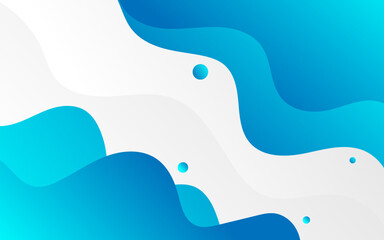 Wall Mural - Modern Abstract Background with Retro Memphis Element and Fluid Liquid Vibrant Blue Gradient Color
