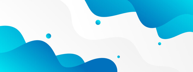 Canvas Print - modern abstract background with retro memphis element and fluid liquid vibrant blue gradient color