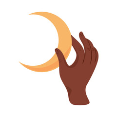 Poster - hand with moon