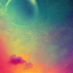 Wall Mural - abstract colorful background with clouds