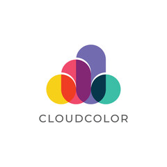 Modern cloud logo design illustration vector template