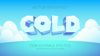 Poster - cold text effect style, EPS editable text effect