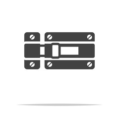 Wall Mural - door latch lock icon transparent vector isolated