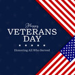 Veterans day with American flag, modern design