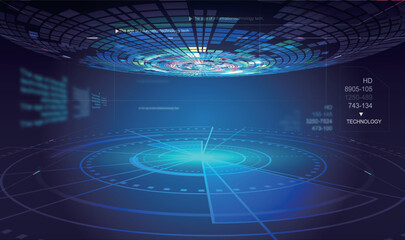 Leinwandbilder - Abstract science and technology concept background of futuristic sci-fi scene