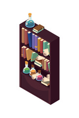 Sticker - shelf with magical books