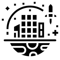 Sticker - space colonization icon