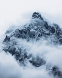 Fototapeta Na ścianę - mountain in the fog, l'aiguille du midi, Mont Blanc, 3810m