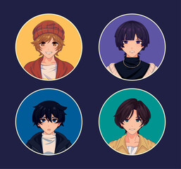 Sticker - anime male avatars