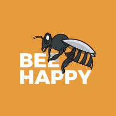 Sticker - Bee happy icon design