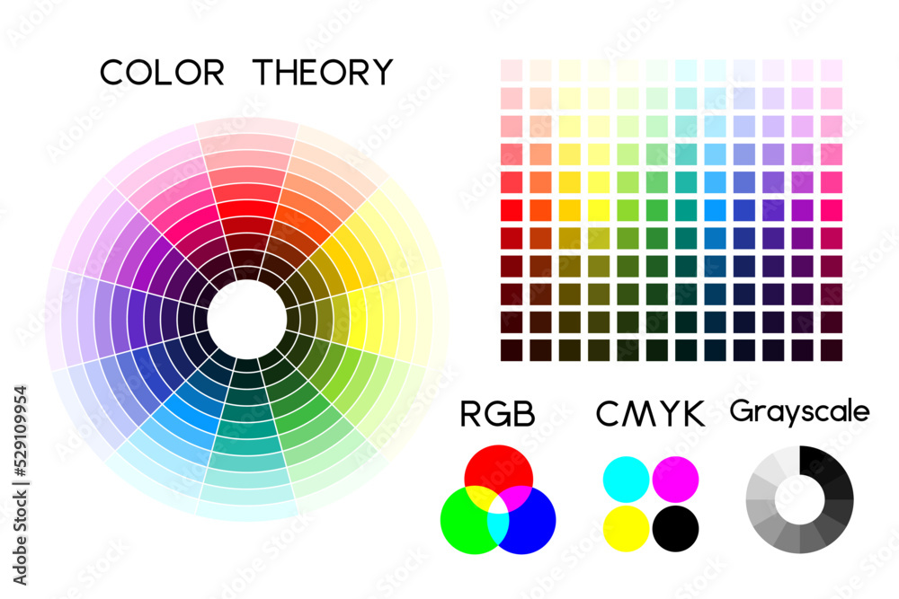 Color wheel and color palette. Vector illustration Stock Vector | Adobe ...