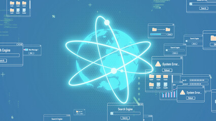 Poster - Digital transformation concept. Dialogs of software.