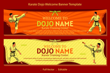 Karate training center welcome banner template