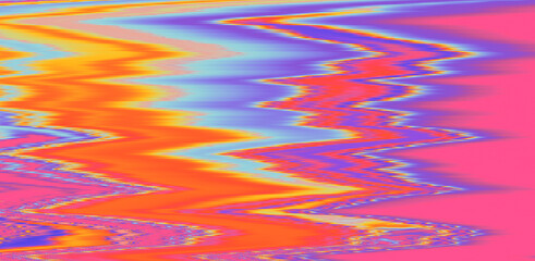 Poster - Glitched TV screen with distorted lines. Texture with VHS datamoshing effect.