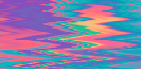 Poster - Glitched TV screen with distorted lines. Texture with VHS datamoshing effect.
