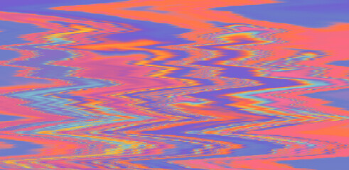 Poster - Glitched TV screen with distorted lines. Texture with VHS datamoshing effect.
