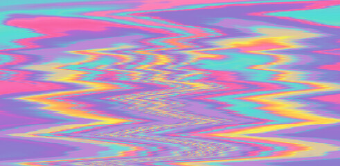 Poster - Glitched TV screen with distorted lines. Texture with VHS datamoshing effect.